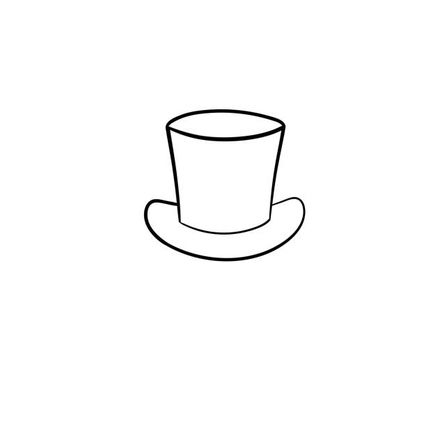Top hat hand drawn sketch icon Top hat hand drawn outline doodle icon. Cylinder vector sketch illustration for print, web, mobile and infographics isolated on white background. drawing of a cylinder shape stock illustrations