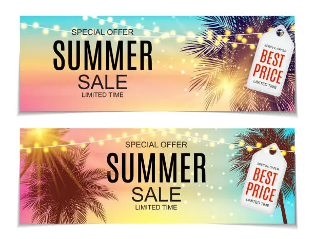 Vector illustration of Abstract Vector Illustration Summer Sale Background