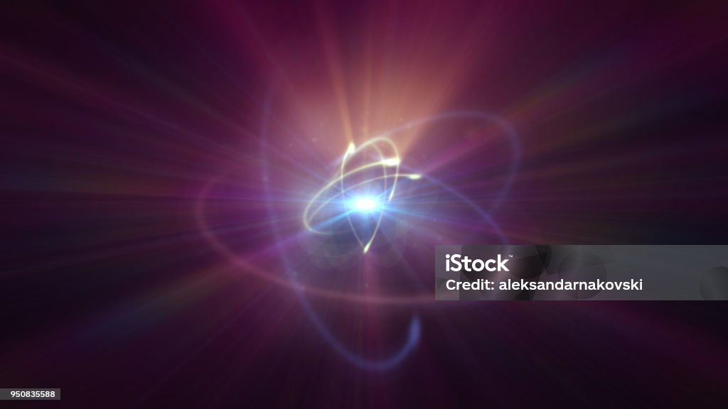 órbita do átomo no espaço - Foto de stock de Átomo royalty-free