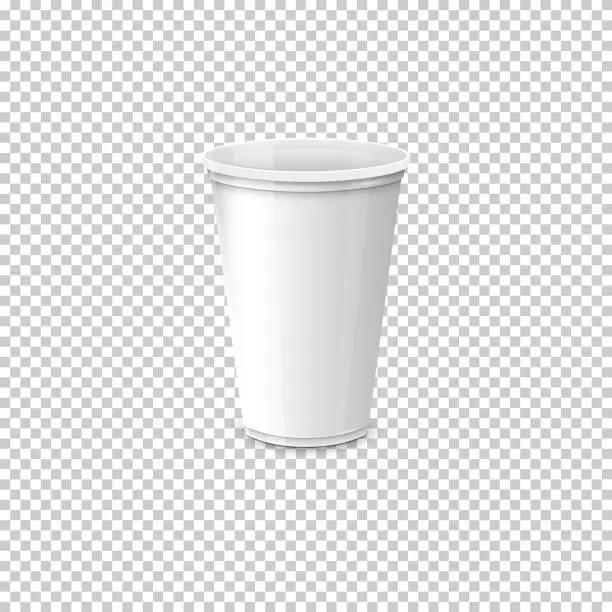 Vector illustration of Mock up of white plastic cup. Vector illustration.