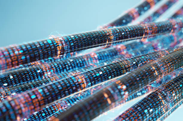 istock Concept image of cables and connections for data transfer in the digital world.3d rendering. 950844974