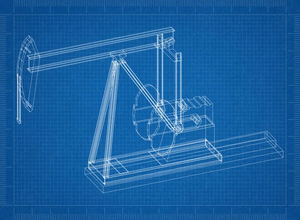 掘削リグの 3 d 設計 - oil pump ストックフォトと画像