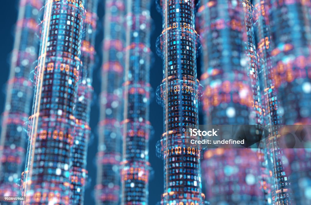 Concept image of cables and connections for data transfer in the digital world.3d rendering. Bandwidth Stock Photo