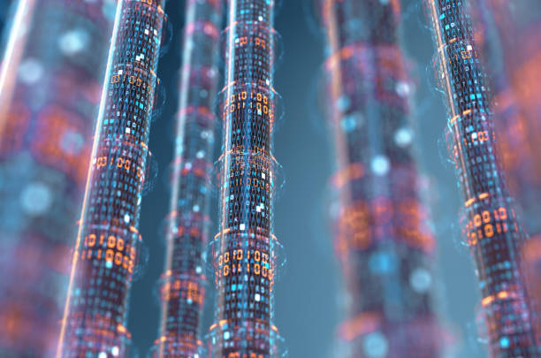 istock Concept image of cables and connections for data transfer in the digital world.3d rendering. 950847096