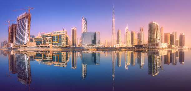 istock Dubai Business bay during purple sunrise 950854616