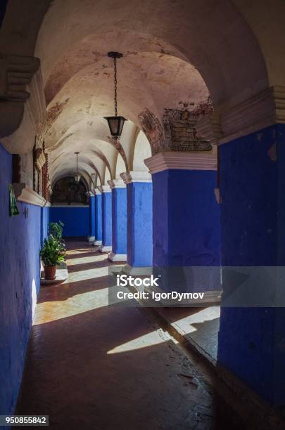 Colorful Walls Inside Of Monastery Of St Catherine At Arequipa Peru Stock Photo - Download Image Now