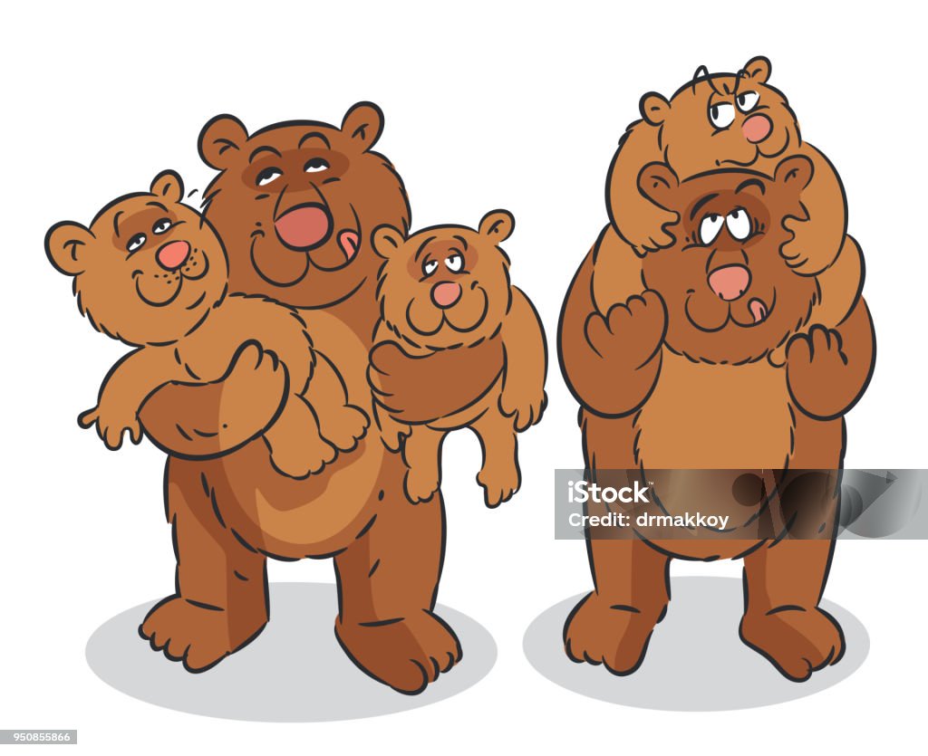 Bear Family Stock Illustration - Download Image Now - Cartoon, Animal Family,  Bear - iStock