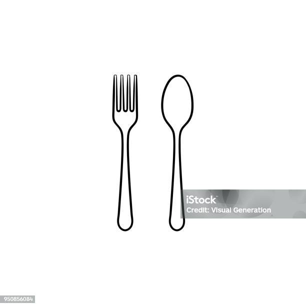 Fork And Spoon Hand Drawn Sketch Icon Stock Illustration - Download Image Now - Spoon, Fork, Drawing - Art Product