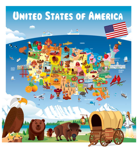 USA MAP POSTER USA MAP POSTER
I have used 
http://legacy.lib.utexas.edu/maps/united_states/us_general_reference_map-2003.pdf address as the reference to draw the basic map outlines with Illustrator CS5 software, other themes were created by 
myself. buffalo iowa stock illustrations