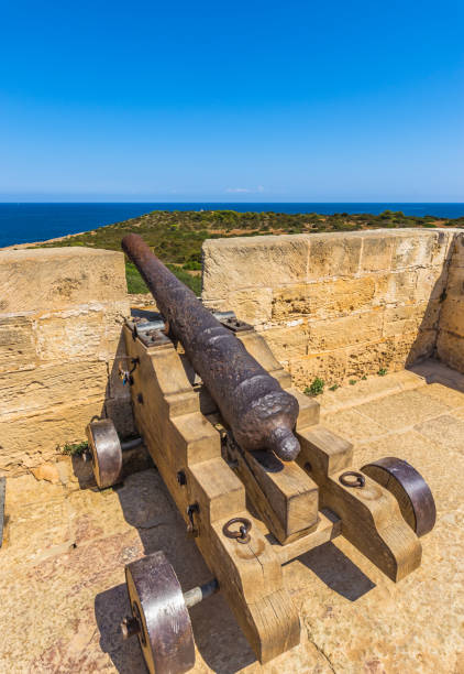 istock Old medieval cannon at the coast of Majorca island 950856222