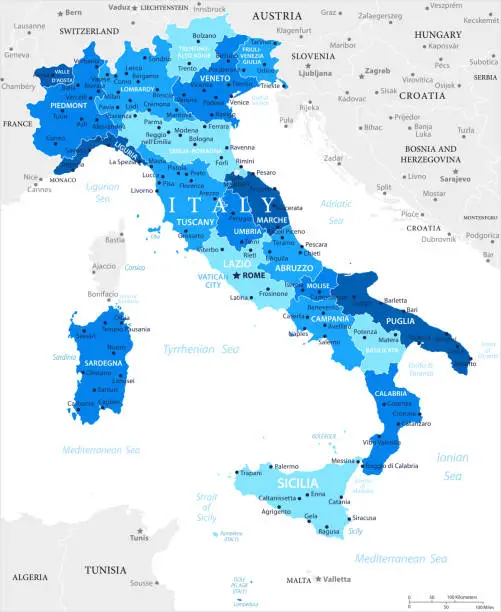 Vector illustration of 03 - Italy - Blue Spot 10