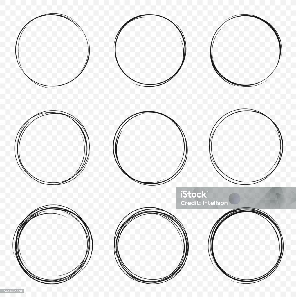 Tập Hợp Các Vòng Tròn Vẽ Tay Vector Hình Tròn Vẽ Nguệch Ngoạc Vòng ...