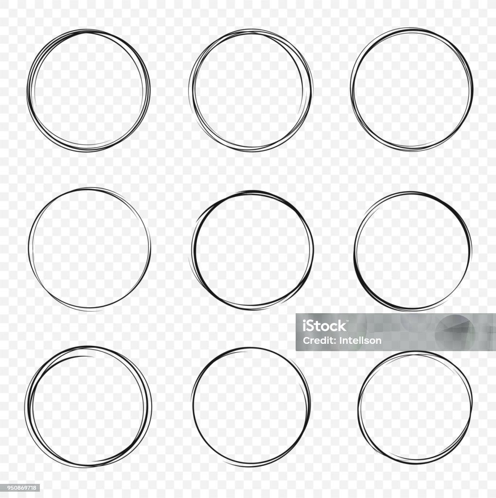 Tập Hợp Các Vòng Tròn Vẽ Tay Vector Hình Tròn Vẽ Nguệch Ngoạc Vòng ...