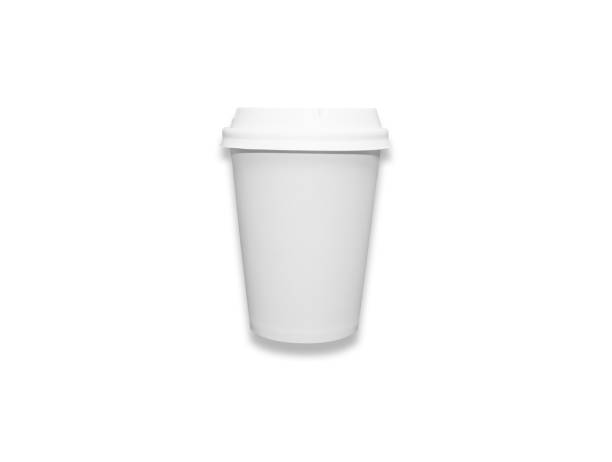 istock Take away coffee cup isolated on white background, close-up. Cappuccino or tea disposable container mockup. 950873938