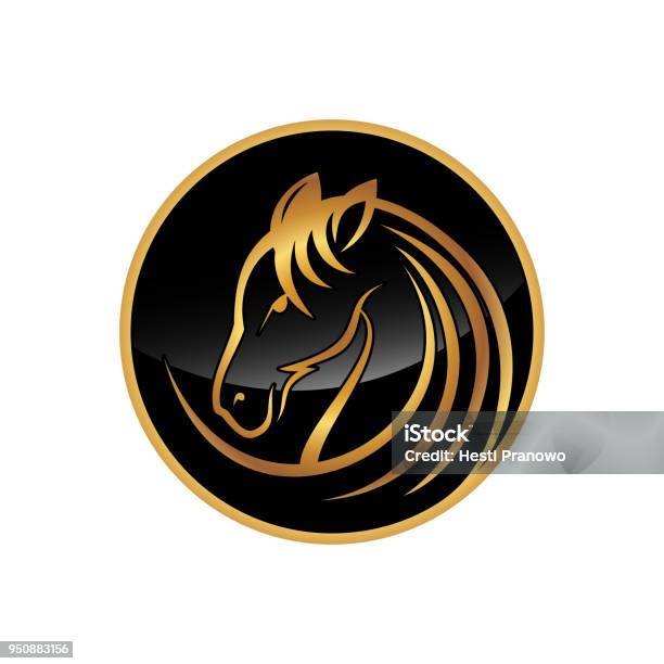 Luxury Round Head Horse Icon Illustration Vector Stock Illustration -  Download Image Now - Horse, Gold - Metal, Logo - iStock