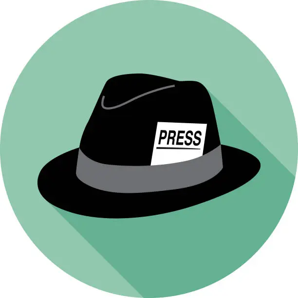 Vector illustration of Hat PRESS Card Icon