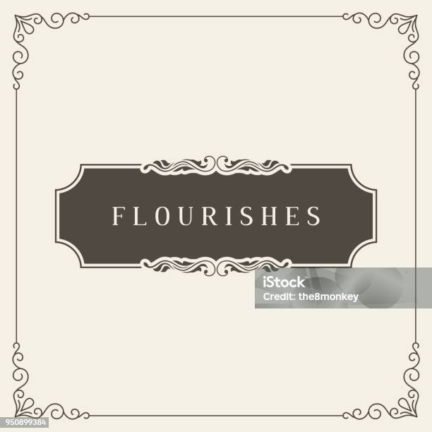 Vetores de Design De Logotipo Real Modelo Vector Decoração Floresce Caligráfico Ornamento Elegante Moldura Linhas Bom Para O Luxo e mais imagens de Moldura de Quadro - Composição