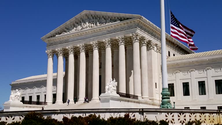 Supreme Court of the United States and American Flag in Washington, DC