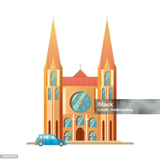 Medieval Castle With Fortified Wall And Towers Car Stock Illustration - Download Image Now