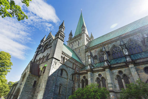 istock Nidaros Cathedral (Nidarosdomen) in sunny summer day. Trondheim, Norway. 950900442