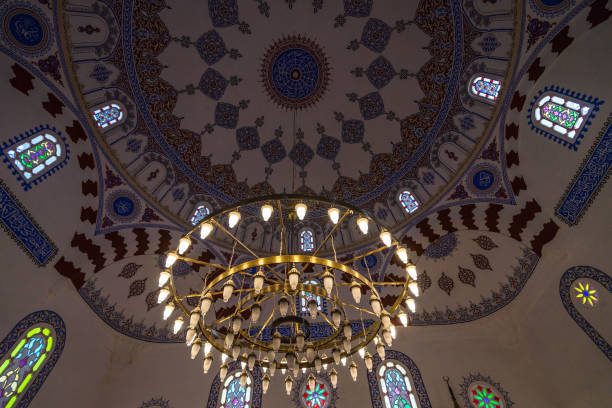 istock Chandelier and decorated ceiling inside Banya Bashi mosque, Sofia, Bulgaria 950910728