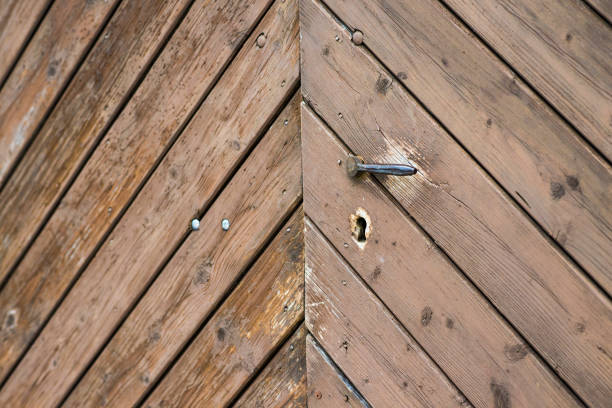 An old wooden door close-up, Latvia