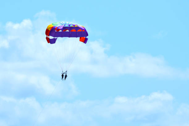 istock Silhouette Couple Parasailing Abstract 950918058