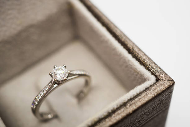 istock close up luxury wedding diamond ring in jewelry gift box 950927980