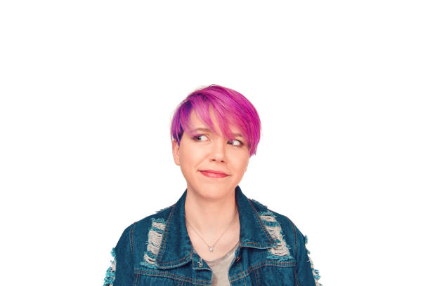 istock Woman girl looking away to side having doubtful indecisive face expression 950931946