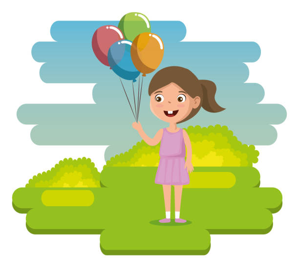 little girl happy character little girl happy character vector illustration design girl levitating stock illustrations
