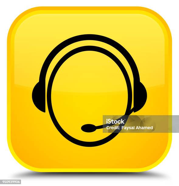 Bouton Client Image Client Entretien Service Icône Spéciale Jaune Bouton Carré Vecteurs ...