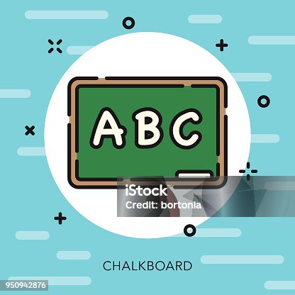 istock Chalkboard Open Outline School Supplies Icon 950942876