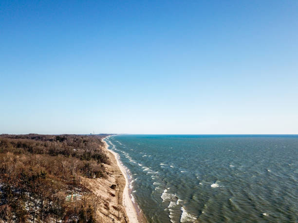 istock Aerial view of a chilly coastline on a sunny day in spring 950944054