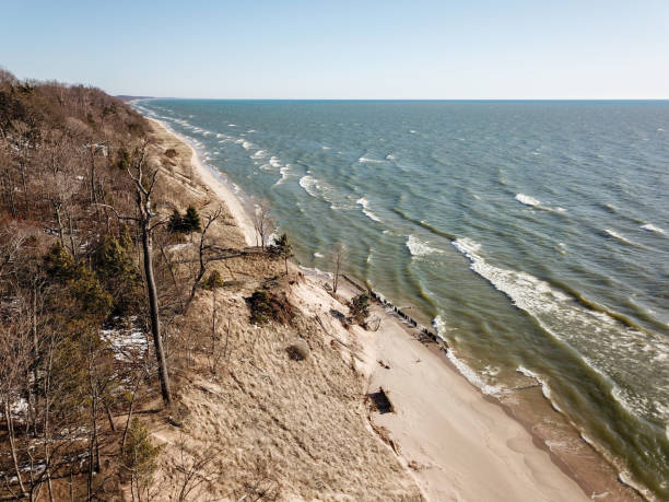 istock Aerial view of Michigan's coastline on a sunny day in spring 950944238