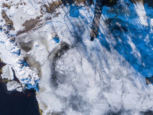 istock Aerial view of a bay covered with ice 950945170