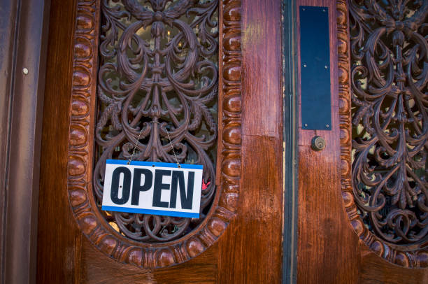 istock open sign on a wooden door 950952622