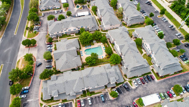 istock Drone view of modern Apartment complex new development in Suburb 950958146