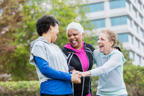 istock Three older multi-ethnic women hanging out together 950961324