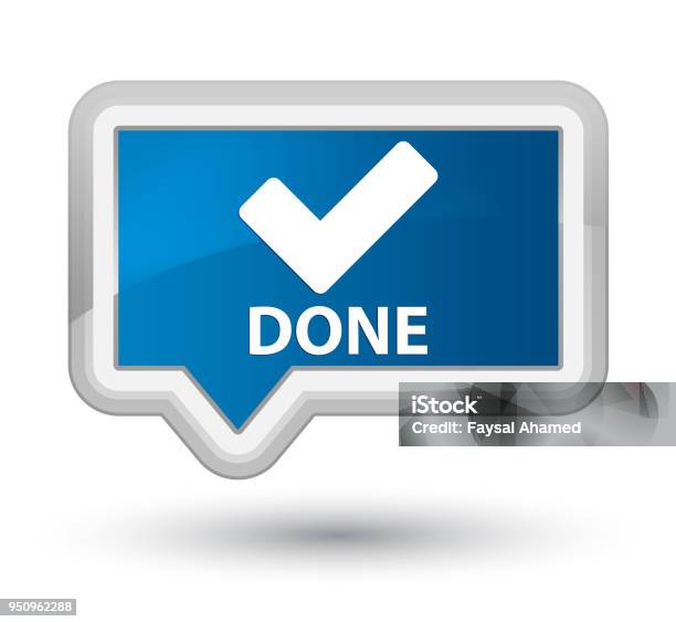 Done Prime Blue Banner Button Stock Illustration - Download Image Now ...