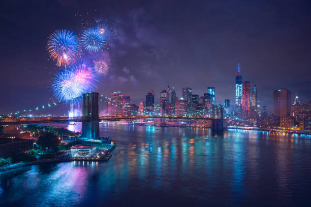 4th of July Fireworks in New-York stock photo