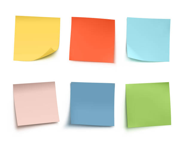 illustrazioni stock, clip art, cartoni animati e icone di tendenza di note adesive - sticky note