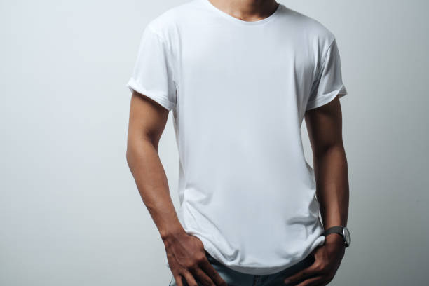 男性空白の t シャツ、ホワイト - white tee ストックフォトと画像