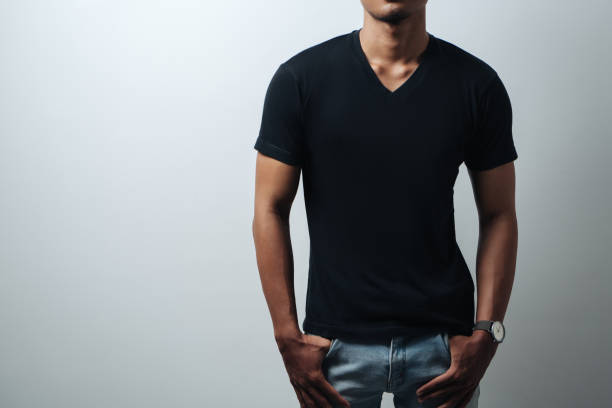 istock man in black blank t-shirt 950965588