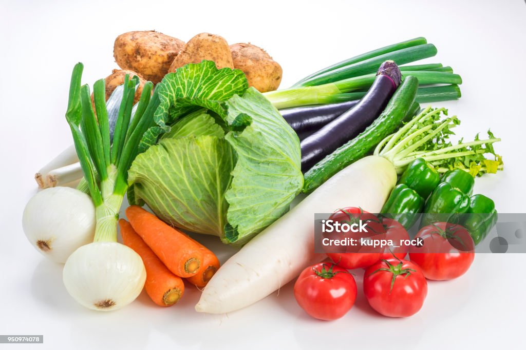 Muitos tipos de vegetais - Foto de stock de Legume royalty-free