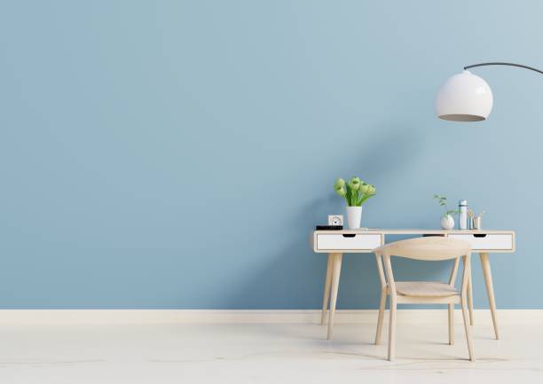 istock View of an working interior with blue wall 950979164