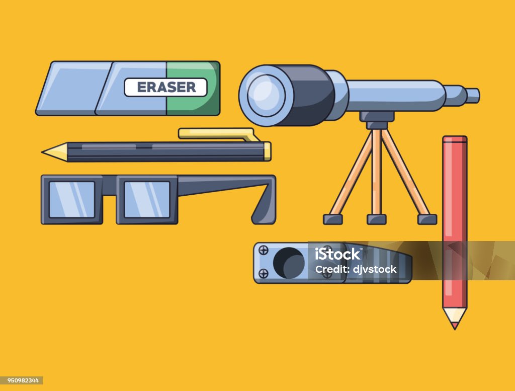 Schoolobjects Icon School Objects Design Stock Illustration - Download Image Now ...