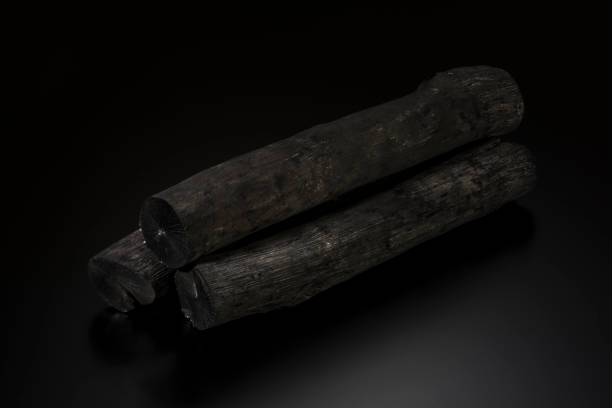 white charcoal made of quercus phillyraeoideswhite charcoal made of quercus phillyraeoides, Bincho-Tan
