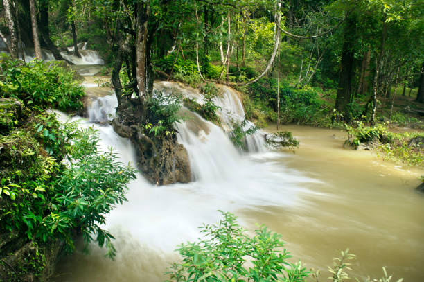istock waterfall in national park , Kanchanaburi , thailand 950992090