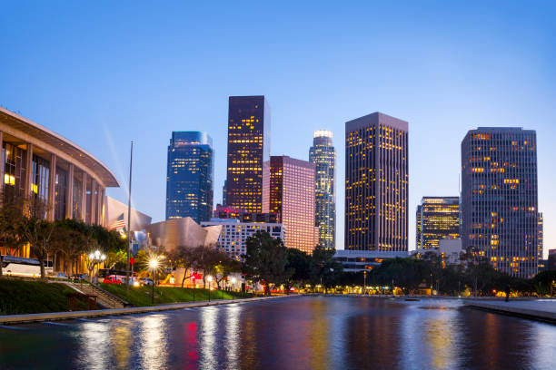 istock Skyline of downtown LA at night 950992214
