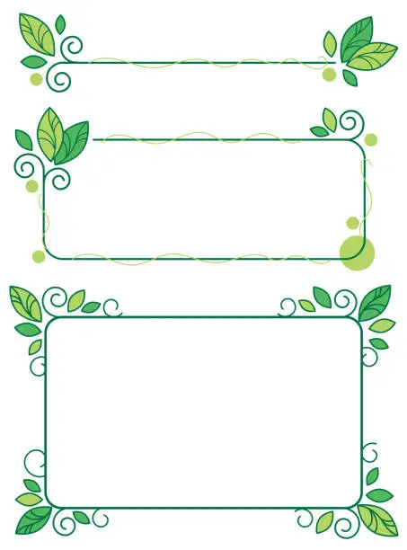 Vector illustration of Leaf's stylish frame set